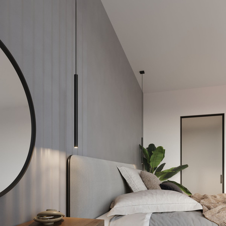 Lampa Sufitowa Wisząca Zwis 5x G9 Żyrandol Tubularna Czarna Nowoczesna Pastelo Sollux