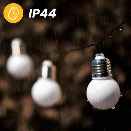 Girlanda Solarna Ogrodowa Ozdobna Łańcuch Świetlny 10 LED Mleczne Kulki