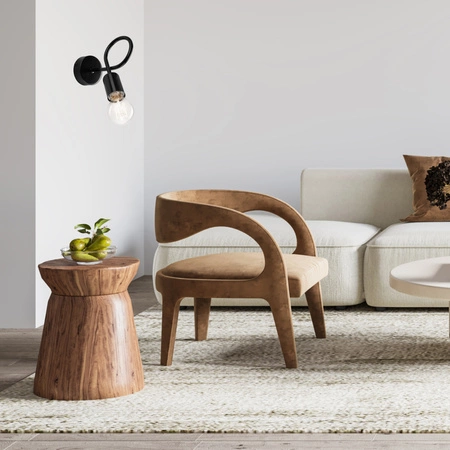 Lampa Ścienna Kinkiet CAMILLA E27 Czarny Loftowy KM-1.79 Lamkur