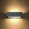 Lampa Ścienna Kinkiet E27 Prostokątna Szara Nowoczesna Vega Sollux