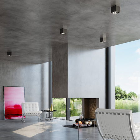 Lampa Sufitowa Oprawa Natynkowa GU10 Kwadratowa Czarna Nowoczesna Blake Sollux