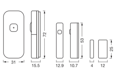Czujnik Otwartych Drzwi i Okien Bezprzewodowy Wewnętrzny SMART+ WiFi LEDVANCE