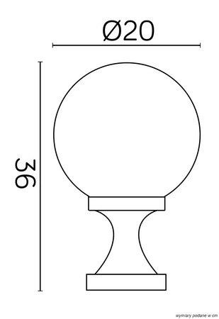 Lampa Oprawa Ogrodowa Zewnętrzna KULA LED KULE CLASSIC II K 4011/1/KF E27 IP43 36cm Su-Ma