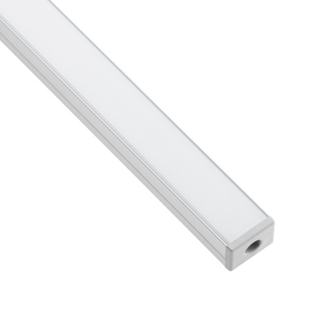 Profil Aluminiowy Anodowany do LED KM33 Srebrny Natynkowy 1m + Przesłona mleczna + Zaślepki