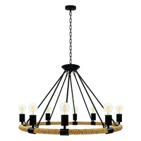 Lampa Wisząca Sufitowa ROPE Arthur 8xE27 SZNUR LOFT Vintage- GOLDLUX (Polux)