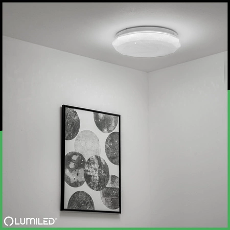 Plafon LED Lampa Sufitowa Natynkowa 12W IP44 Okrągły GLORY 2 DIAMENT 26cm LUMILED