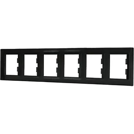 Ramka 6-krotna Pozioma Do Gniazda Sześciokrotna Asfora Antracyt