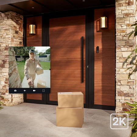 Inteligentny Wideodomofon Dzwonek do Drzwi z Kamerą 2K QHD 1440p CMOS Czarna SMART Zigbee WiFi Doorbell Secure Philips HUE