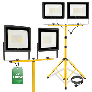 Naświetlacz LED ZUNA Lampa 2x 100W + Statyw + Przewód Zasilający 4000K 
