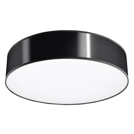 Lampa Sufitowa Plafon 3x E27 Okrągła Czarna Minimalistyczna Arena Sollux