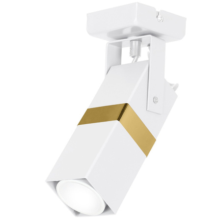 Lampa sufitowa ścienna Kinkiet 1x GU10 Spot Loft Biały + Złoty VIDAR Milagro