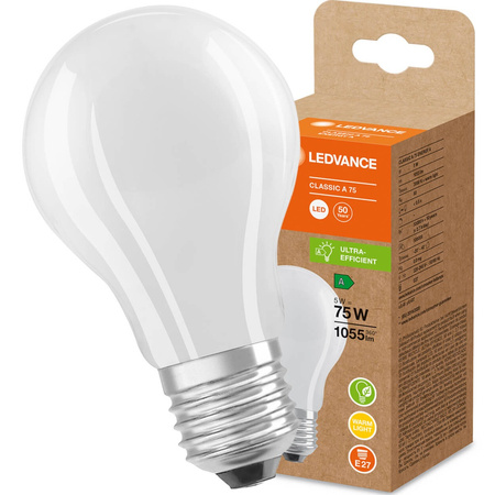 Żarówka LED E27 A60 5W = 75W 1055lm 3000K Ciepła 300° LEDVANCE Ultra Efficient