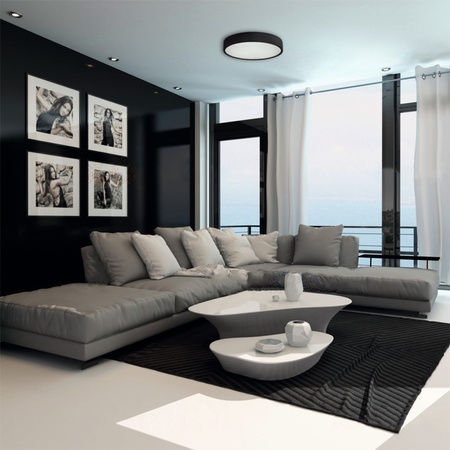 Plafon LED Lampa Sufitowa Natynkowa JASMIN 2x E27 Drewno Biały mat 37cm