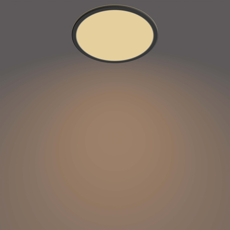 Lampa Sufitowa Plafon Łazienkowy LED 15W 1300lm 2700K SceneSwitch IP44 Czarna Super Slim CL550 Bathroom Philips