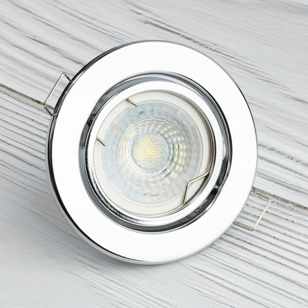 Oprawa HALOGENOWA Podtynkowa Ruchoma Okrągła Chrom Blacha GU10 MR16