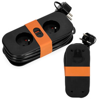 Przedłużacz z Uziemieniem FlowFlexer Orange 2x230V + USB-A/USB-C 16A 3680W 1,4m Kobi