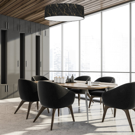 Plafon LED Lampa Sufitowa SENSO Czarna Złota 3xE27 Ø60cm Milagro