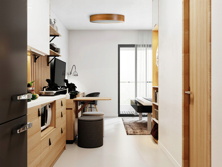 Plafon LED Lampa Sufitowa Natynkowa Jasmin 3x E27 48cm Okrągła Drewno KANLUX