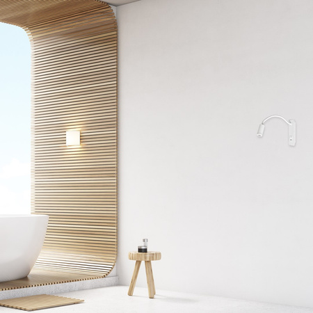 Lampka nocna ścienna BASE 8W + 2W Biała Elastyczna Milagro