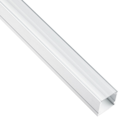 Profil Aluminiowy Anodowany do LED KM38 Srebrny Natynkowy 1m + Przesłona przeźroczysta + Zaślepki