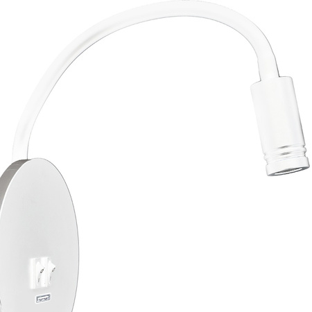 Lampka nocna ścienna LED USB biała 8W +2W MiLAGRO BASE