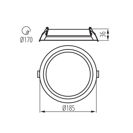 Oprawa Podtynkowa Wpuszczana LED 21W 2310lm 3500K Ciepła CRI90 90° Okrągła Czarna TIBERI Kanlux
