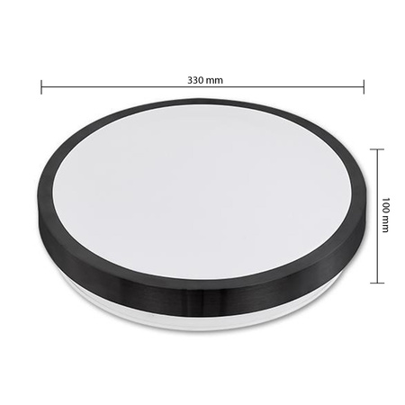 Plafon LED Lampa Sufitowa 2x E27 z Czujnikiem mikrofalowym SOLEN okrągly czarny