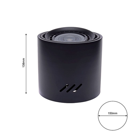 Lampa Oprawa Sufitowa TUBO Czarna 1xAR111 Milagro