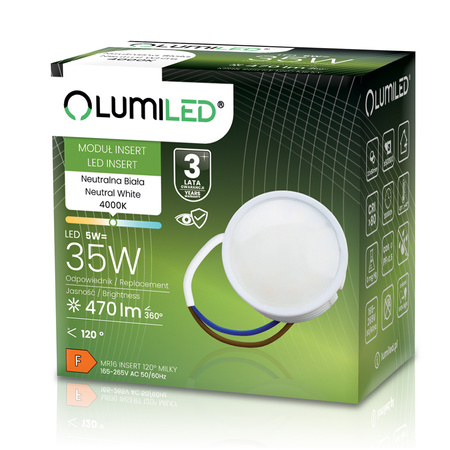 10x Wkład do Opraw LED Żarówka Moduł INSERT Reflektor 5W = 35W 470lm 4000K Neutralna 120° LUMILED