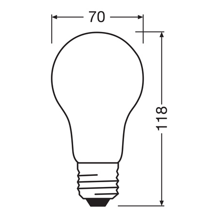 Żarówka LED A70 E27 17W = 150W 2452lm 2700K Ciepła 330° Retrofit Filament CLASSIC Osram