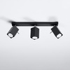 Lampa Sufitowa Oprawa Natynkowa SPOT TUBA Reflektor 3x GU10 Kwadratowa Czarna Nowoczesna Merida Sollux