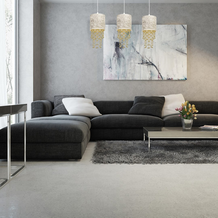 Lampa wisząca ALMERIA 3xE27 Elegancka Sznury Korali MLP6445 Milagro Metal + Tworzywo sztuczne+ Tkanina