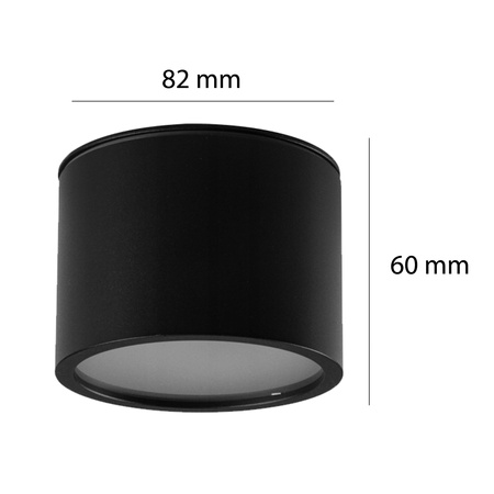 Oprawa Natynkowa LED GRANDI Halogenowa Sufitowa GX53 IP54 Tuba Okrągła Czarna