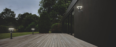 Lampa Ogrodowa Zewnętrzna Kinkiet Elewacyjny LED 6W 400lm 3000K IP44 Czarny Z Czujnikiem Ruchu i Zmierzchu Endura Ledvance