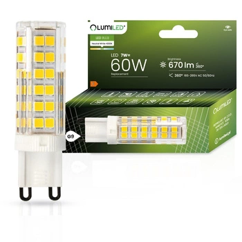 Żarówka LED G9 KAPSUŁKA 7W = 60W 670lm 4000K Neutralna 360° LUMILED