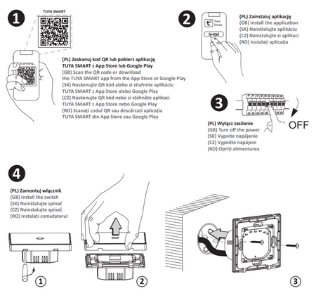 Włącznik Dotykowy Pojedynczy z Kondensatorem Czarny Tuya Smart WiFi Sanico Goldlux
