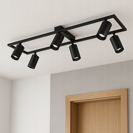 Żyrandol Lampa Oprawa Sufitowa Dekoracyjny 6x GU10 Czarny Masterled