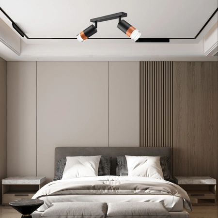 Lampa Sufitowa AURORA 2xE27 Czarna LM-2.151 Lamkur