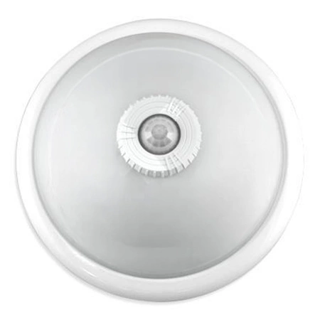 Plafon LED Lampa Sufitowa Natynkowa 2x E27 z Czujnikiem Ruchu PIR Biały Okrągły 30cm