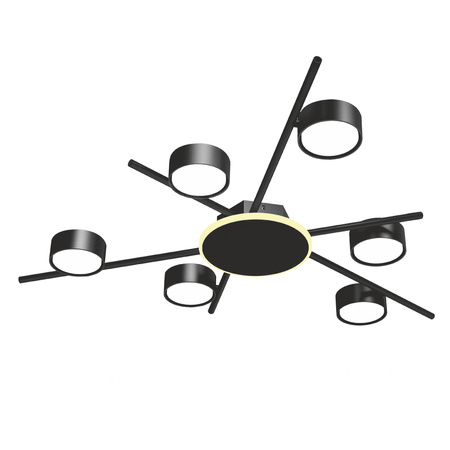 Lampa Sufitowa Żyrandol Oprawa 6x GX53 9W 830lm 2700K Ciepła Czarna Natynkowa Videx