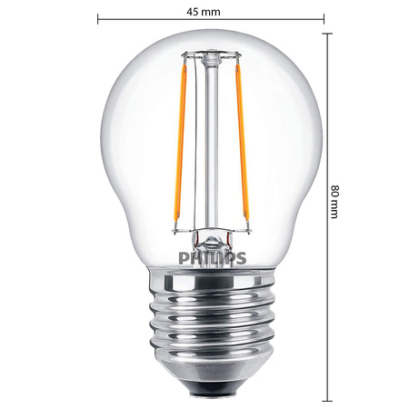 Żarówka LED E27 P45 2W = 25W 250lm 2700K Ciepła Filament PHILIPS
