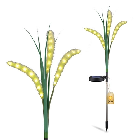 Lampa Solarna Ogrodowa LED Wbijana Zewnętrzna Dekoracyjna Trawa 3000K IP44