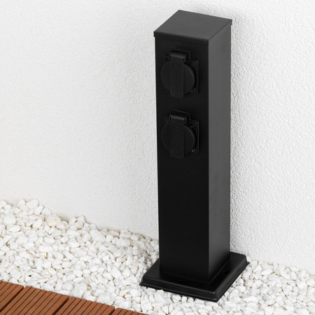 Słupek Ogrodowy Zewnętrzny Stojący 230V 40cm ONTARIO 4x Gniazdo Sieciowe