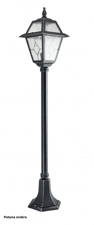 Lampa Ogrodowa Zewnętrzna Słupek LATARNIA E27 Witraż K 5002/2 N 110cm czarny Su-Ma