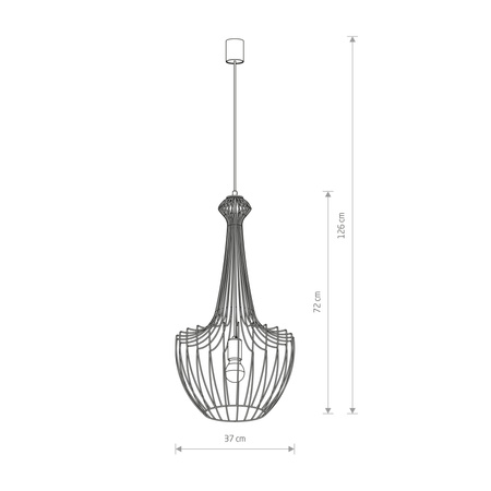Lampa Sufitowa Wisząca E27 Czarna Nowoczesna LUKSOR S 8851 Nowodvorski