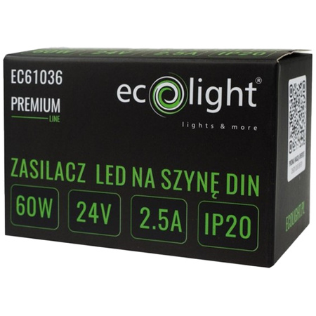 Zasilacz Na Szynę Led DIN Premium Line 60W 24V Ecolight