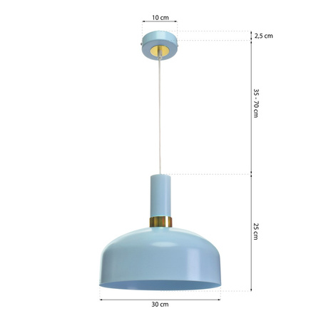 Lampa wisząca niebieska żyrandol MiLAGRO MALMO 1x E27