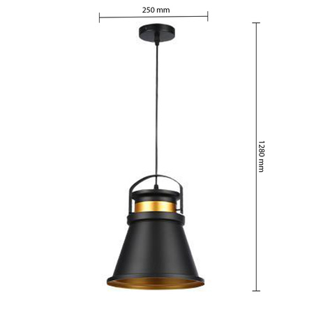 Lampa Sufitowa Oprawa Wisząca Zwis E27 Czarna Złota Miedziana Tao Masterled