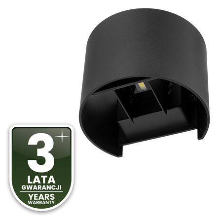 Kinkiet Ogrodowy Elewacyjny LED 2x3W 4000K Regulowany góra dół Czarny PINUS LUMILED
