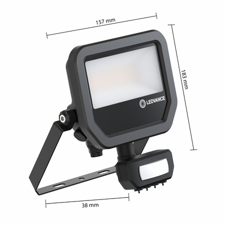 Naświetlacz LED Reflektor Zewnętrzny Lampa 17W 2200lm 3000K IP65 Czarny Z Czujnikiem Ruchu i Zmierzchu Floodlight Ledvance
